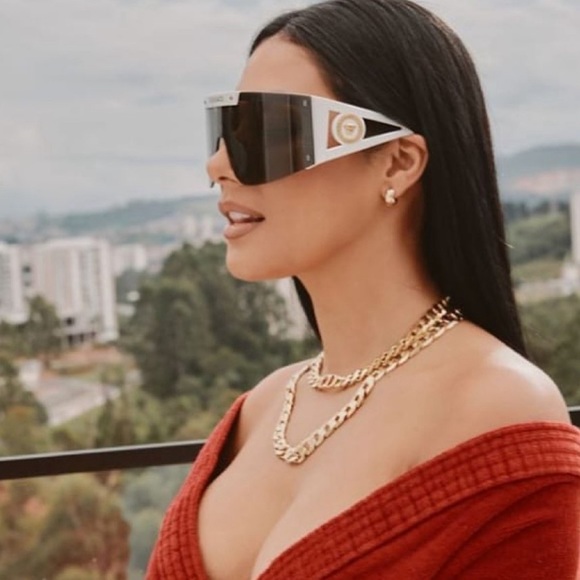 New Versace Clear Shield Ladies Sunglasses VE4393 401/1W 46 - Picture 4 of 16